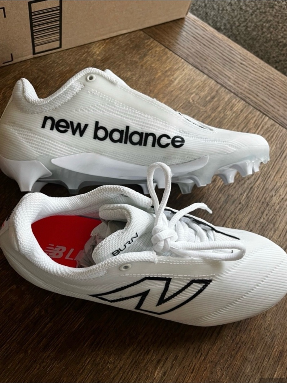 New Balance Burn X4 Lax Lacrosse Cleats bundle. STX goggles  mouthguard